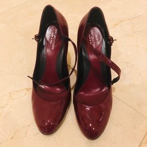 Sergio Rossi Burgundy platform shoes